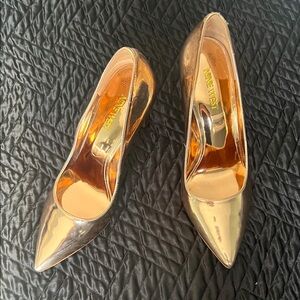 Nine West Metallic Gold Heels